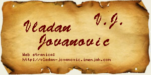 Vladan Jovanović vizit kartica